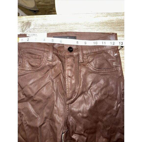 Joe's Jeans THE CHARLIE High Rise Skinny Ankle Coated Jeans in Plum - 25. 16 - Picture 9 of 12